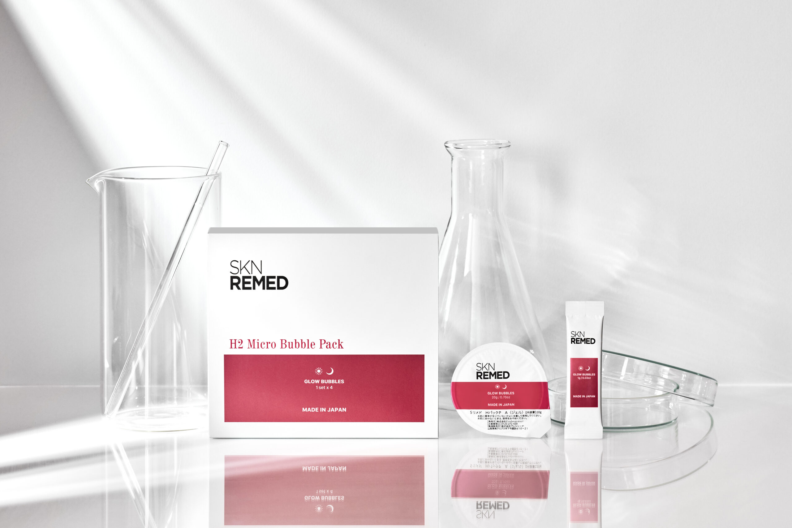 SKN REMED H2 Micro Bubble Pack 3個セット ドクターズコスメSKN REMEDに高濃度水素パック追加 肌の上で水素